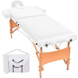 vidaXL 2-conska zložljiva masažna miza debeline 10 cm bela | Shoptok.si