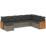  8-dijelni set vrtnih sofa od poliratana s jastucima sivi | shoptok.hr