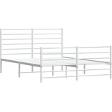  Metalni okvir kreveta uzglavlje i podnožje bijeli 120x200 cm | Eponuda.com