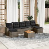Maison Chic Seti vrtnega pohištva - Vrtna garnitura - Vrtni pohištvo set 8-delna z blazinami siv poli ratan, (21800307) | Shoptok.si