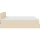 vidaXL Otomanski posteljni okvir z vzmetnicami krem 160x200 cm blago, (21609197) | Shoptok.si