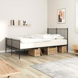 Maison Chic Kovinski Posteljni okvir - Dvoposteljna postelja - Zakonska postelja z vzglavjem in vznožjem črn 120x190 cm, (21696323) | Shoptok.si