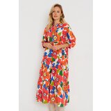 Cool & Sexy Women's Patterned Loose Mini Dress Orange | Eponuda.ba