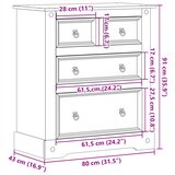  Ladičar Corona 80 x 43 x 91 cm od masivne borovine | shoptok.hr