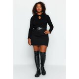 Trendyol Curve Black Pocket Detailed Denim Skirt Cene