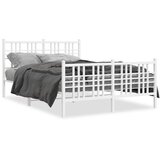 Metalni okvir kreveta uzglavlje i podnožje bijeli 120x190 cm | shoptok.hr