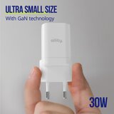 ALLITY zidni polnilec GaN PD QC ATC-01-30WAC 1x USB-C 1x USB-A 30W bela Slike
