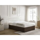 Bobochic Paris Tamno smeđi bračni krevet od iverice u dekoru breze s prostorom za odlaganje/bez uzglavlja s podnicom 180x200 cm Mara – | shoptok.hr