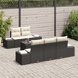  set vrtnog kavča v 6 delih z blazinami črna poli ratan, (22093140) | Shoptok.si