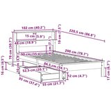 vidaXL Knjižna postelja brez ležišča vošč. rjava 90x200 cm borovina | Shoptok.si