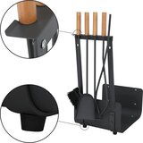 Kondela Pribor za kamin, kovano železo/les, temno siva/naravna, RALFO | Shoptok.si