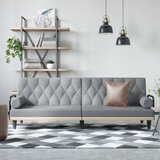 The Living Store Raztegljiv kavč z naslonjali za roke svetlo sivo blago - Raztegljiv Kavč, (21494000) Cene