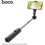hoco. Selfie Stick Wave (K18) s brezžičnim daljinskim upravljalnikom Bluetooth in 4 nogami - 97 cm - črn | Shoptok.si