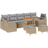  10 Delni vrtni set sof z blazinami Bež Poly Ratan Akacija | Shoptok.si