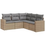 Maison Chic Seti vrtnega pohištva - Vrtna garnitura - Vrtni pohištvo set 5-delna z blazinami bež poli ratan, (21816104) | Shoptok.si