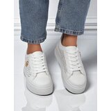 Resti Aelia women's platform sneakers white openwork ecru | Shoptok.si