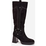 Boto Insulated Women's Heeled Boots With Stitching Black Alessara | ePonuda.com