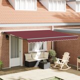 vidaXL Retraktilna tenda Bordo rdeča 400x300 cm Poliester in kovina | Shoptok.si