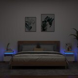 vidaXL Nočna omarica z LED lučkami 2 kosa bela 40x39x48,5 cm Cene