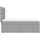 vidaXL Box spring postelja z vzmetnico svetlo siv 100x200 cm blago | Shoptok.si