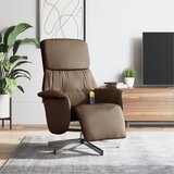 vidaXL Masažni naslanjač z oporo za noge rjavo blago | Shoptok.si