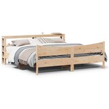Maison Chic Posteljni okvir - Dvoposteljna postelja - Zakonska postelja z vzglavjem 180x200 cm borovina, (21692540) | Shoptok.si