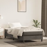 vidaXL Madrac s oprugama tamnosivi 90x220x20 cm baršunasti | shoptok.hr