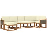 vidaXL Zunanja garnitura za sedenje 7 pcs Naravna in smetana Poliester, (5000280711) | Shoptok.si