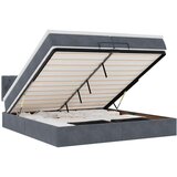 vidaXL Otomanski posteljni okvir z vzmetnicami siv 200x200cm žamet | Shoptok.si