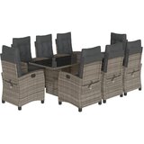  9-dijelni vrtni blagovaonski set sivi od poliratana | shoptok.hr