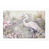  Plakat - Heron Wading in a Pond - illustration in light colors 60x40 Bez okvira s margom | shoptok.hr