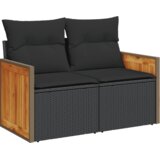  5-dijelna vrtna garnitura od poliratana s jastucima crna 59 x 62 x 69 cm | Shoptok.si