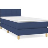 Maison Chic Box spring postelja - Vzmetna postelja z vzmetnico moder 90x190 cm blago SL12843, (21884365) Cene