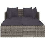 LEŽAJ za sunčanje s jastucima sivi 182 x 118 x 63 cm poliratan | shoptok.hr