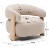 Kave Home Bež fotelj iz šenilje Granite – | Shoptok.si