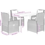  5-dijelni vrtni blagovaonski set od poliratana s jastucima bež 140 x 70 x 74 cm | shoptok.hr