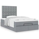 vidaXL Otomanski posteljni okvir z vzmetnico siv 120x190 cm blago Cene