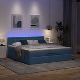  Otomanski krevet s madracem i LED plavi 160x200cm tkanine | Eponuda.ba