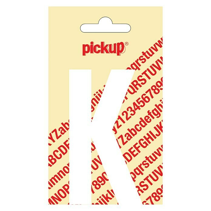 Samolepilni listki (Motiv: K, Bele barve, Višina: 90 mm)