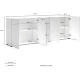 home24 komoda, bela, visoki sijaj | Shoptok.si