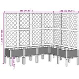  Vrtna sadilica s rešetkom bijela 160 x 120 x 142 cm PP | shoptok.hr