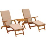  Ležaljka koja se može preklopiti i nagnuti 3 pcs Sivosmeđa | shoptok.hr