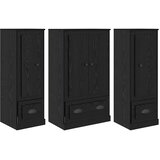  Highboard s ladicama 3 pcs Crni hrast Konstruirano drvo | shoptok.hr