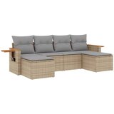  The Living Store Vrtna sedežna garnitura 6-delna z blazinami bež poli ratan - Vrtna Sedežna Garniture, (21452905) | Shoptok.si