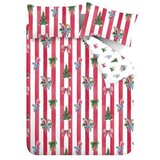 Catherine Lansfield Rdeča/bela enojna posteljnina 135x200 cm Christmas Stripe – Cene