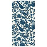  Tapeta - Birds and roses - monochrome blue pattern with botanical motif 50x1000 | shoptok.hr