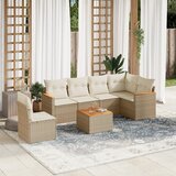 vidaXL 7-dijelni set vrtnih sofa od poliratana s jastucima bež | shoptok.hr