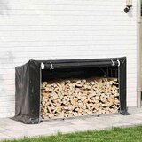 vidaXL stojalo za drva z dežnim pokrovom 100x40x200 cm pocinkano jeklo | Shoptok.si