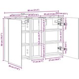  Komplet omaric za kopalnico z LED lučmi 3 pcs 80 x 10,5 x 50 cm, (5000246190) | Shoptok.si