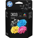 HP 303 2-pack Črna/Tri-barvna Originalna Tinta Patrone rezervoar s črnilom 2 kom Standardni donos Črna, Modra, Magenta, Rumena | Shoptok.si